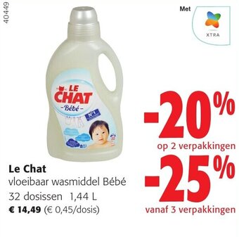 Colruyt Le Chat vloeibaar wasmiddel Bébé aanbieding