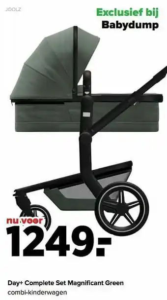 Baby-Dump Day+ complete set magnificant green combi-kinderwagen aanbieding