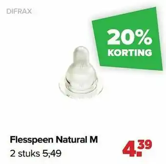 Baby-Dump Flesspeen natural m aanbieding