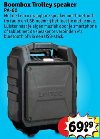 Kruidvat Boombox trolley speaker pa-60 aanbieding