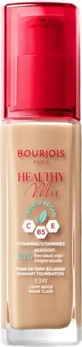 Bol.com Bourjois healthy mix clean vegan foundation 053 light beige aanbieding