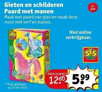 Kruidvat Gieten en schilderen paard met manen aanbieding