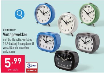 ALDI KRONTALER Vintagewekker aanbieding