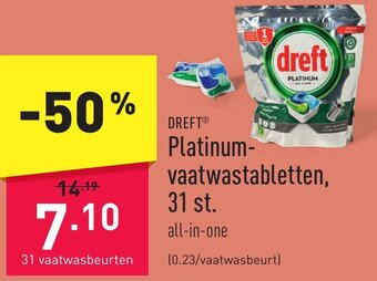 ALDI DREFT Platinum-vaatwastabletten aanbieding