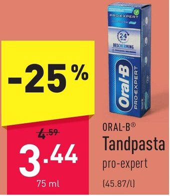 ALDI ORAL-B Tandpasta pro-expert 75 ml aanbieding