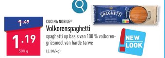 ALDI CUCINA NOBILE Volkorenspaghetti aanbieding