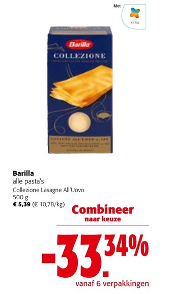 Colruyt Barilla Collezione Lasagne All'Uovo 500 g aanbieding