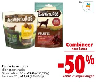 Colruyt Purina Adventuros alle hondensnacks Rijk aan kalkoen 90 g aanbieding