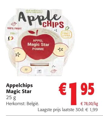 Colruyt Appelchips Magic Star 25 g aanbieding