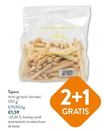 OKay Tapero mini-grissini torinesi 100 g aanbieding