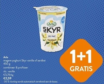 OKay Arla magere yoghurt skyr vanille of aardbei 450 g aanbieding