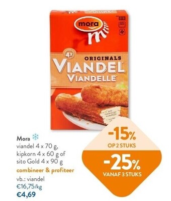 OKay Mora -15% viandel 4 x 70 g aanbieding