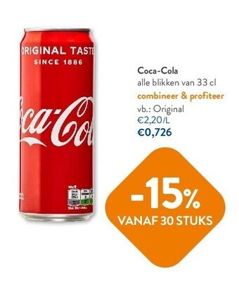 OKay Coca-cola alle blikken van 33 cl aanbieding