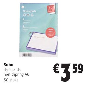 Soho flashcards met clipring A6 50 stuks
