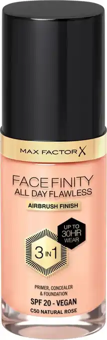 Bol.com Max factor facefinity all day flawless foundation - c50 natural rose aanbieding