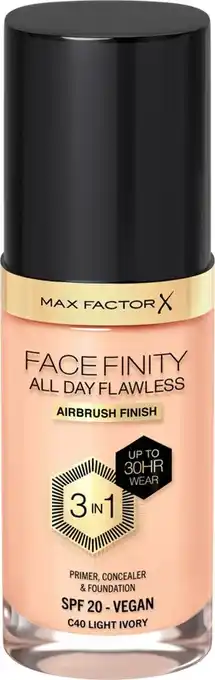 Bol.com Max factor facefinity all day flawless foundation - c40 light ivory aanbieding