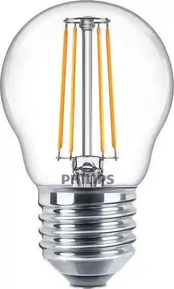 Bol.com Philips energiezuinige led kogellamp transparant - 40 w - e27 - warmwit licht - 2 stuks - bespaar op energiekosten aanbieding