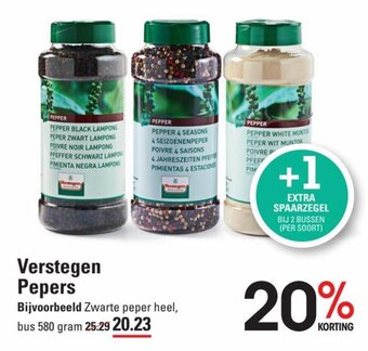 Verstegen Pepers Bijvoorbeeld Zwarte peper heel, bus 580 gram