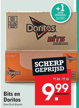 Sligro Bits en Doritos Doos 20 of 30 gram aanbieding