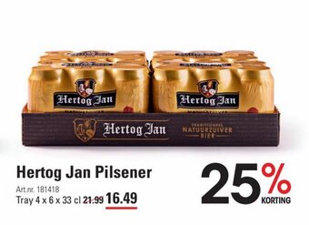 Sligro Hertog Jan Pilsener Tray 4 x 6 x 33 cl aanbieding
