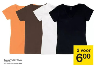 Zeeman Dames t-shirt v-hals aanbieding
