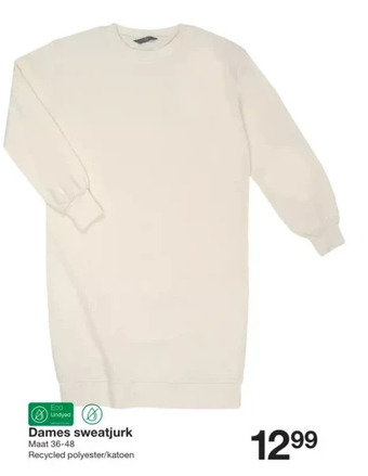 Zeeman Dames sweatjurk aanbieding