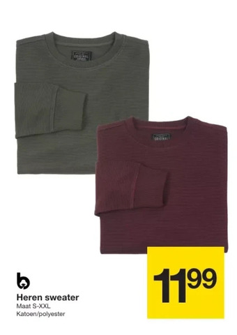 Zeeman Heren sweater aanbieding