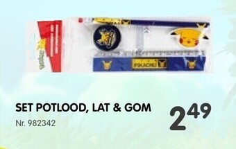Fun Set potlood, lat & gom aanbieding