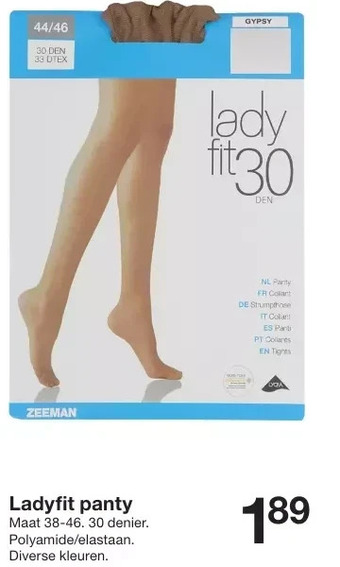 Zeeman Ladyfit panty aanbieding