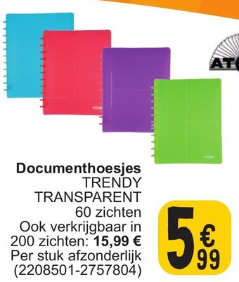 Cora Documenthoesjes TRENDY TRANSPARENT aanbieding