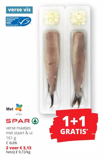 Spar Colruyt verse maatjes met staart & ui 161g aanbieding