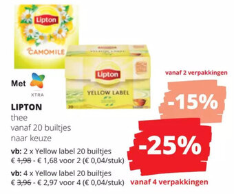 Spar Colruyt Lipton Thee aanbieding