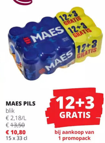 Spar Colruyt MAES PILS blik 15 x 33cl aanbieding