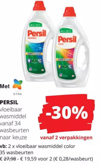 Spar Colruyt PERSIL vloeibaar wasmiddel vanaf 34 wasbeurten naar keuze aanbieding
