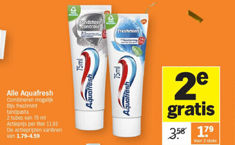Albert Heijn Alle aquafresh aanbieding