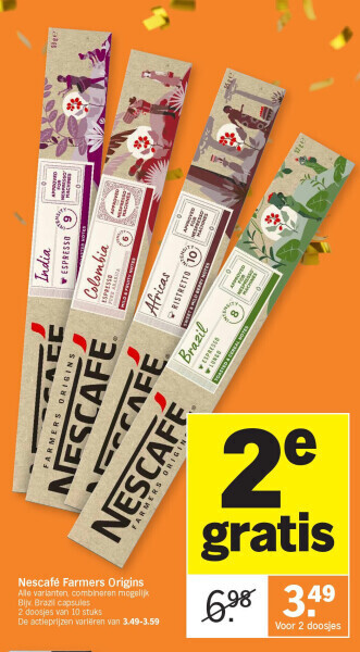 Albert Heijn Nescafé farmers origins aanbieding