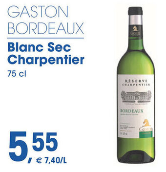 Prik en Tik GASTON BORDEAUX Blanc Sec Charpentier 75 cl aanbieding