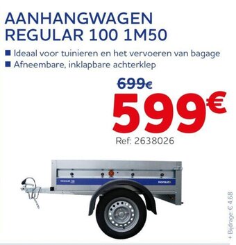 Auto5 AANHANGWAGEN REGULAR 100 1M50 aanbieding