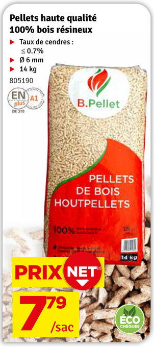 Pellets haute qualité 100% bois résineux