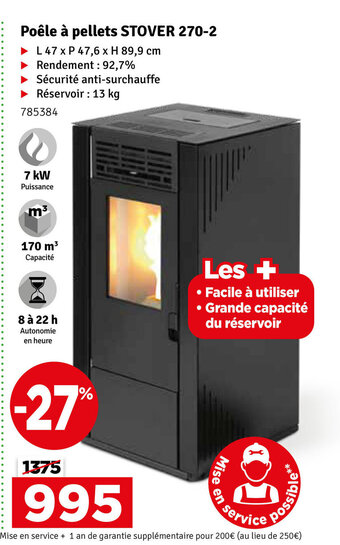Mr Bricolage Poêle à pellets STOVER 270-2 aanbieding