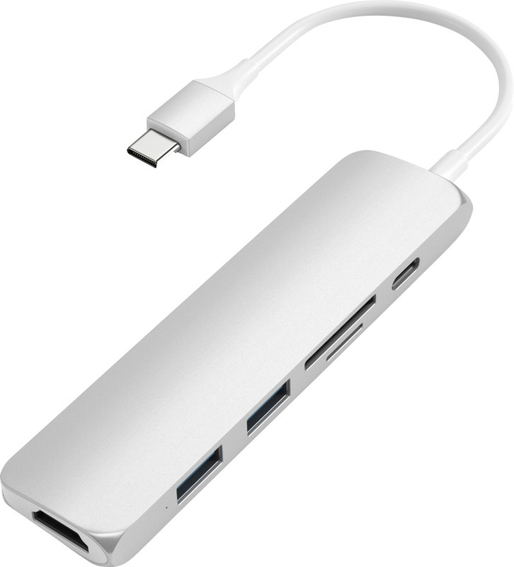 CoolBlue Satechi type c slim multi-port adapter v2 zilver aanbieding