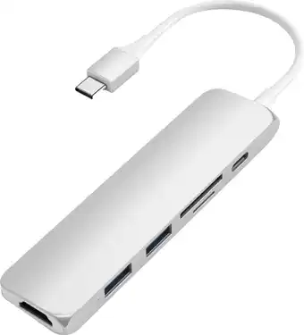 Satechi type c slim multi-port adapter v2 zilver