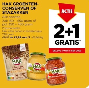 Jumbo Hak groentenconserven of stazakken aanbieding