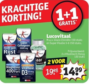 Kruidvat Lucovitaal vitamine d 25mcg 120 stuks aanbieding