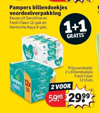 Kruidvat Pampers billendoekjes voordeelverpakking aanbieding