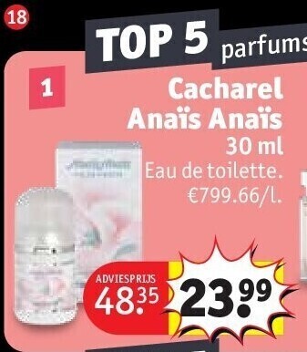 Kruidvat Cacharel anaïs anaïs 30 ml aanbieding