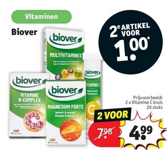 Kruidvat Biover vitamine c bruis 20 stuks aanbieding