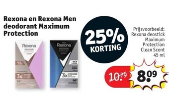 Kruidvat Rexona en rexona men deodorant maximum protection aanbieding