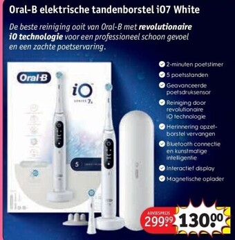 Kruidvat Oral-b elektrische tandenborstel io7 white aanbieding
