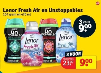 Kruidvat Lenor fresh air en unstoppables aanbieding